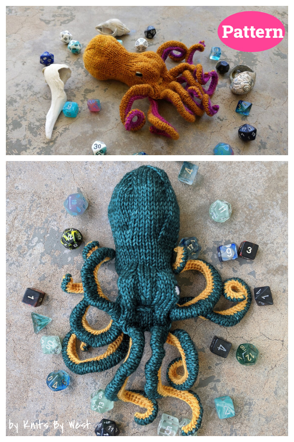 Octopus Dice Bag Knitting Pattern
