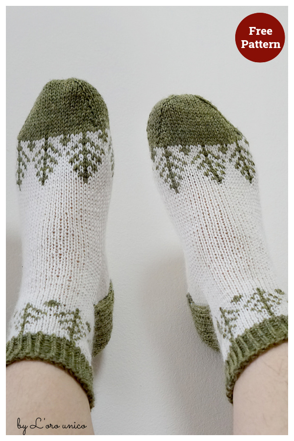 Pine Tree Socks Free Knitting Pattern