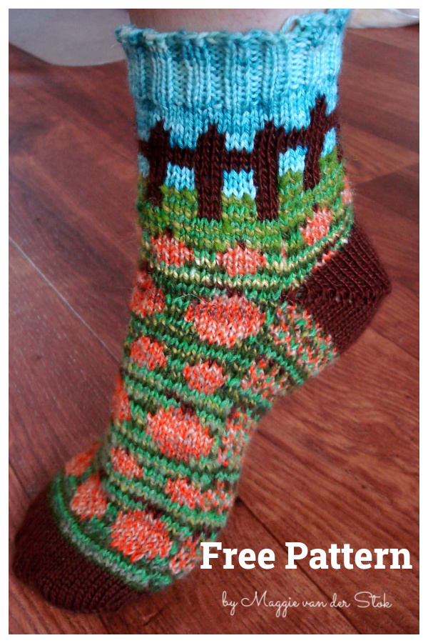 Pumpkin Patch Socks Free Knitting Pattern