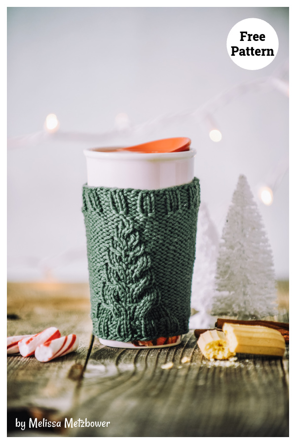 Blue Spruce Mug Cozy Free Knitting Pattern 