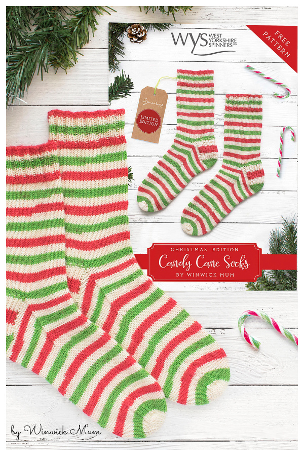 Candy Cane Socks Free Crochet Pattern