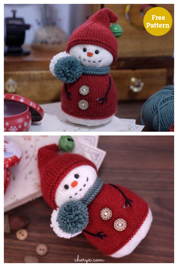 Chilly Snowman for Christmas Free Knitting Pattern