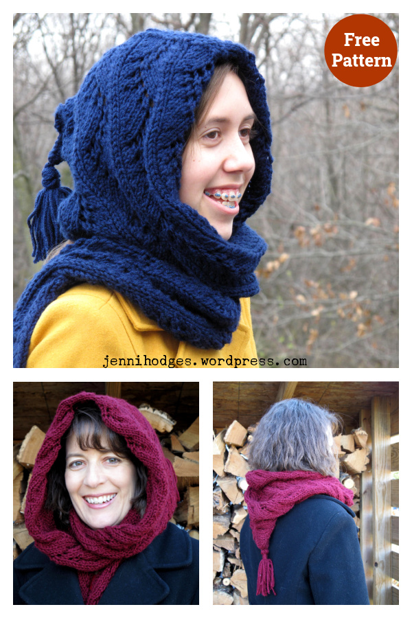 Curving Lattice Hooded Scarf Free Knitting Pattern