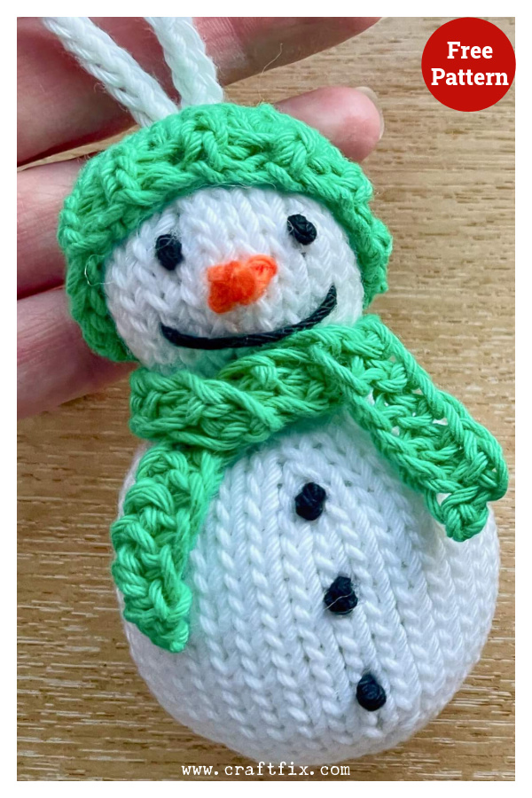 Easy Mini Snowman Free Knitting Pattern