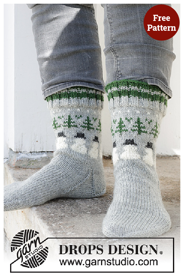 Snowman Time Socks Free Crochet Pattern