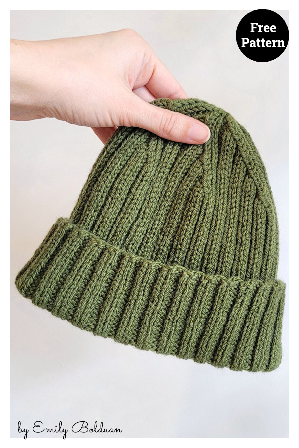 Ribbed Beanie Free Knitting Pattern