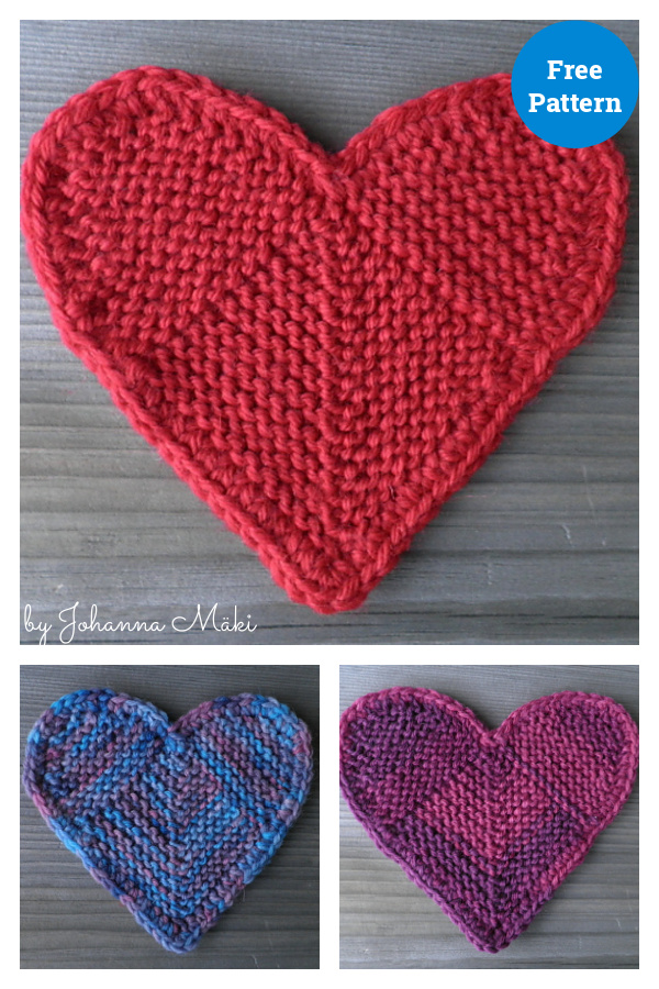 Domino Heart Free Knitting Pattern