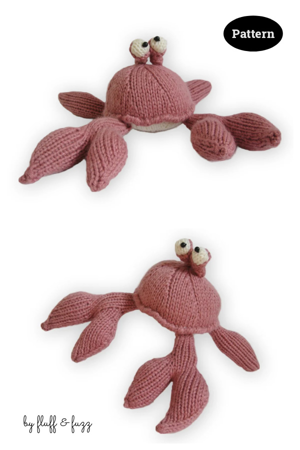 Pinky the Crab Toy Knitting Pattern
