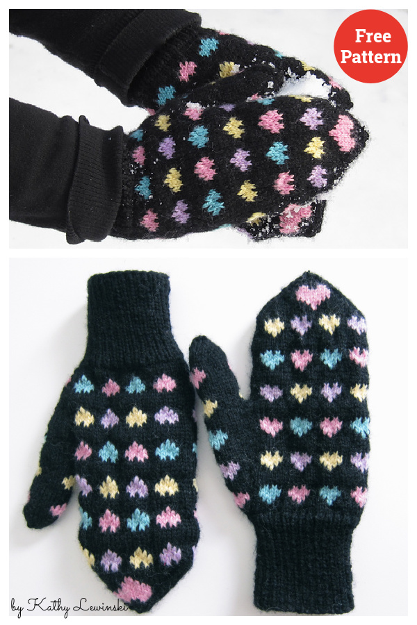 Sweetheart Mittens Free Knitting Pattern