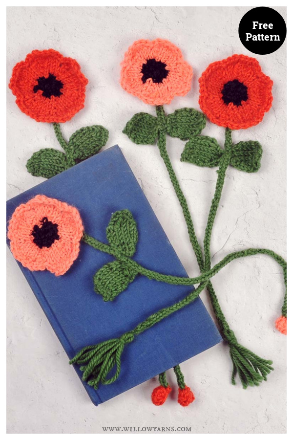 Whimsical Flower Bookmarks Free Knitting Pattern
