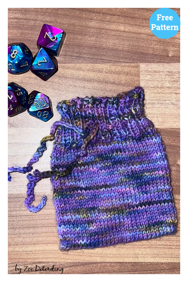 Dice Pouch Free Knitting Pattern