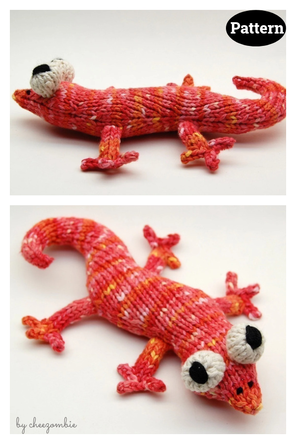 Eddie Lizzard Amigurumi Plush Toy Knitting Pattern