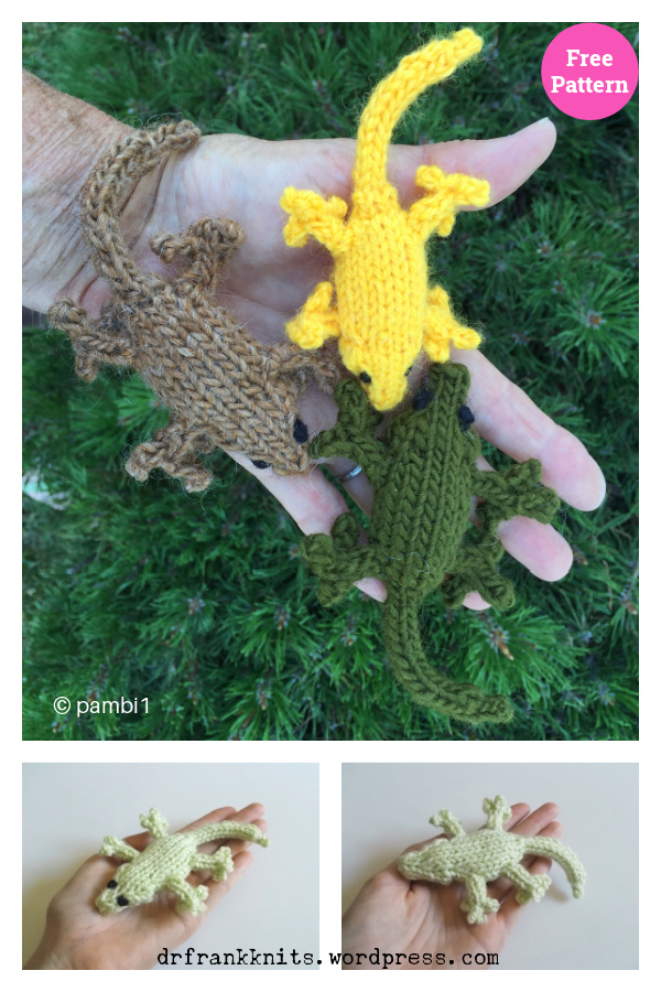 Gecko Lizard Amigurumi Free Knitting Pattern