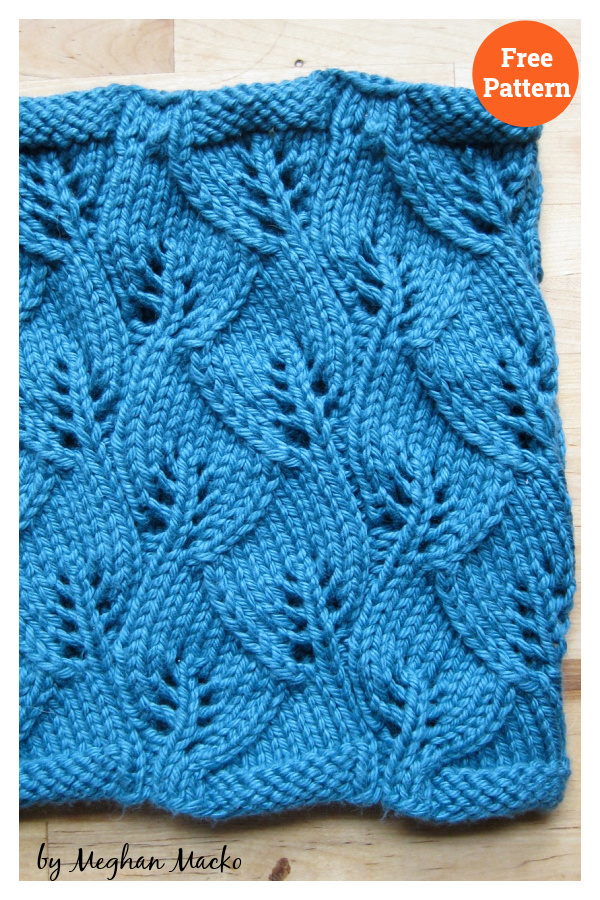 Growing Leaves Cowl Free Knitting Pattern