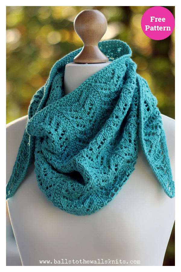 True Blue Shawlette Free Knitting Pattern