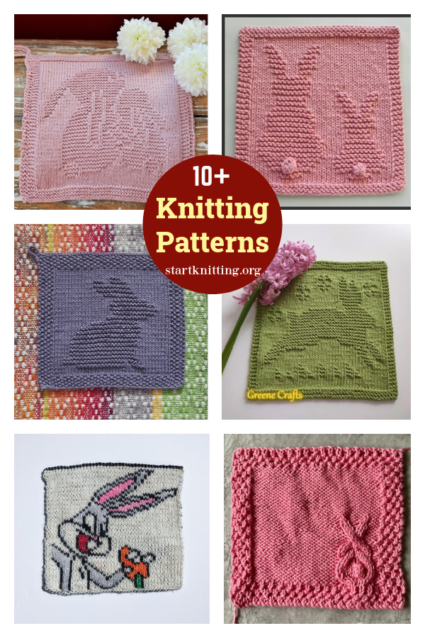 10+ Bunny Dishcloth Knitting Patterns 