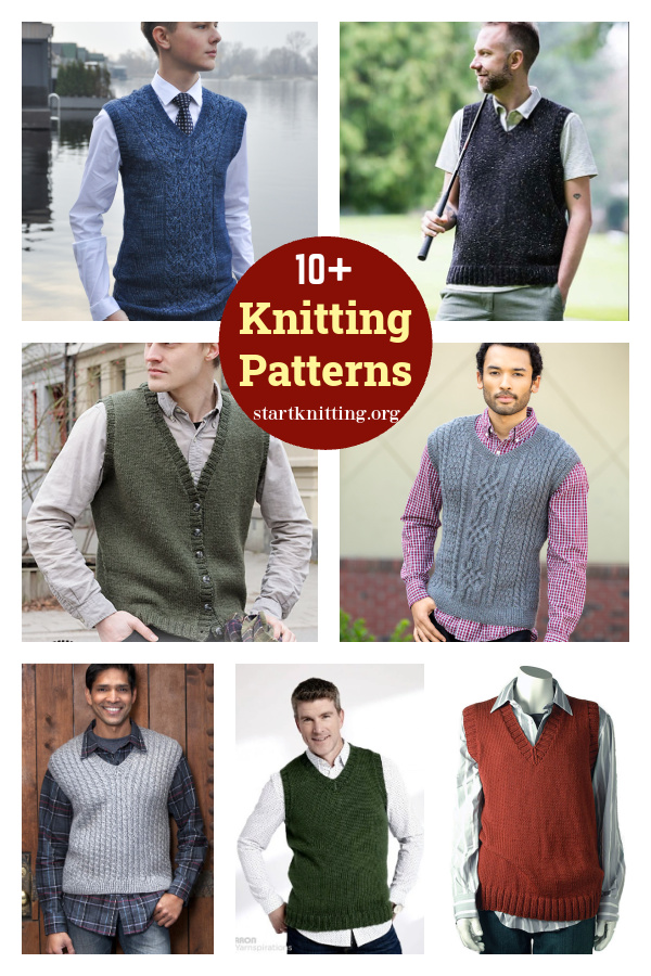 10+ Men's Vest Knitting Patterns