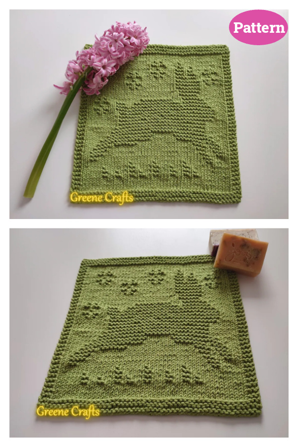 Bunny Dishcloth Knitting Pattern