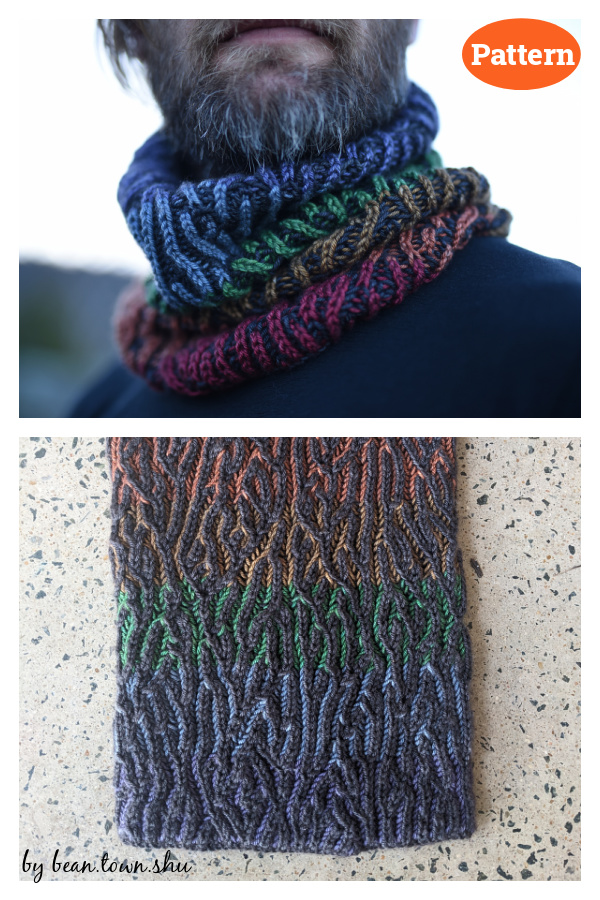 Rainbow Road Cowl Knitting Pattern