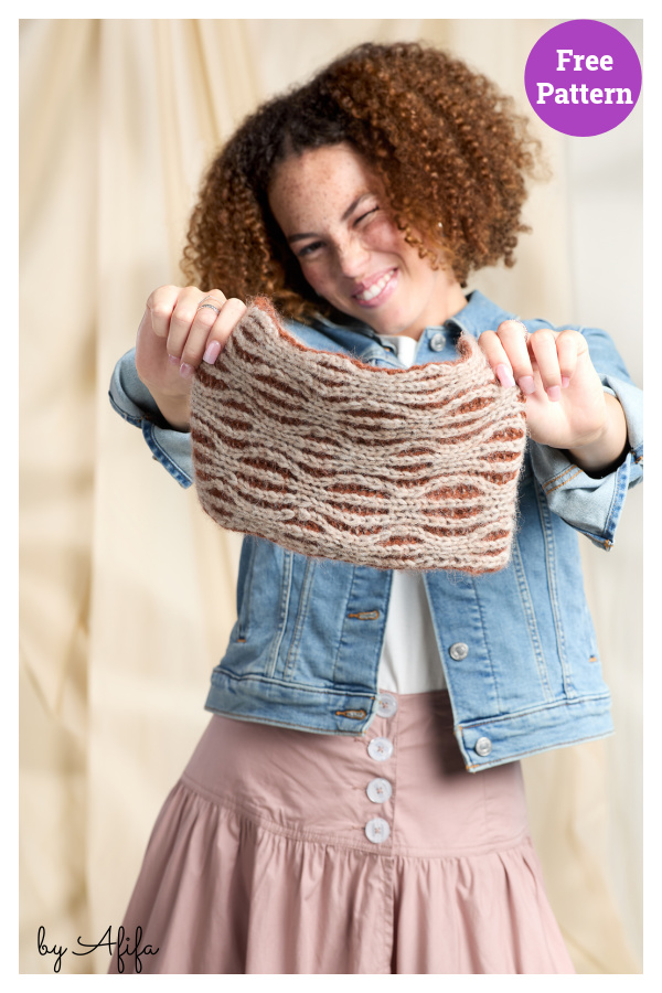 Ripple Ridge Cowl Free Knitting Pattern