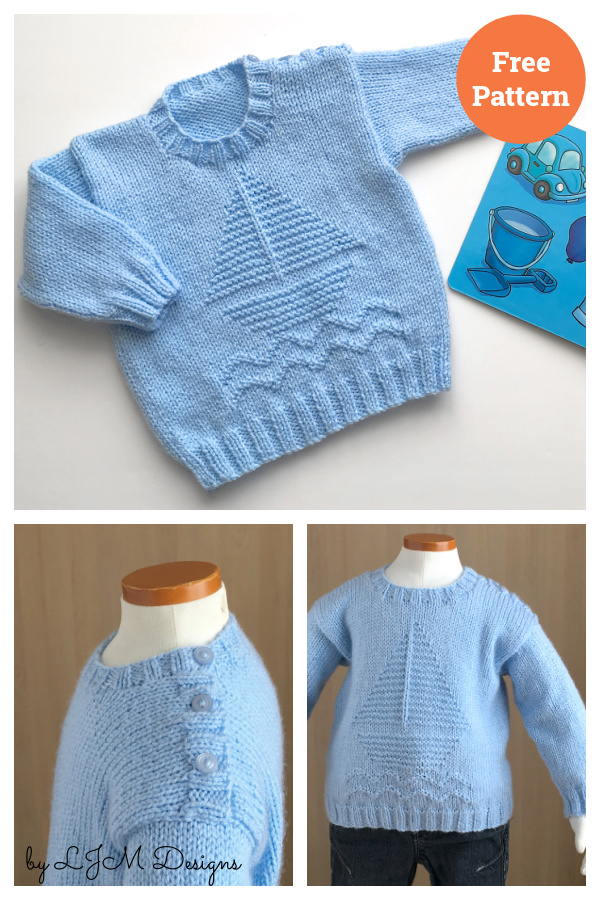 Sail Away Baby Sweater Free Knitting Pattern 