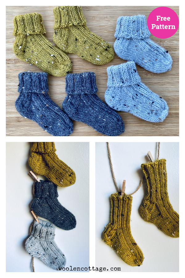 Tiny Toes Baby Socks Free Knitting Pattern 