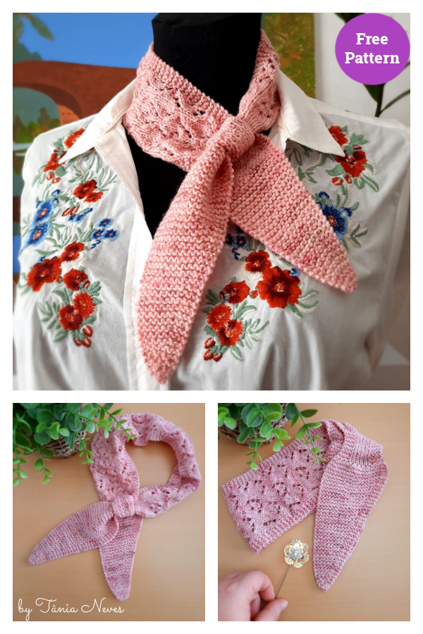 Lenço Petúnia Scarf Free Knitting Pattern