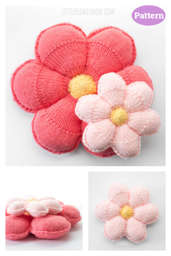Spring Flower Pillows Knitting Pattern