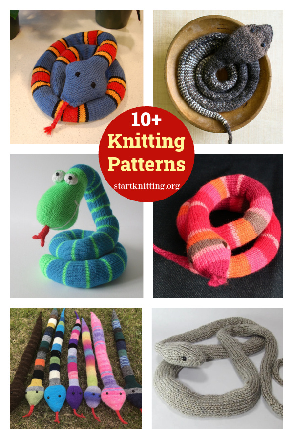 10+ Snake Stuffed Toy Knitting Patterns 