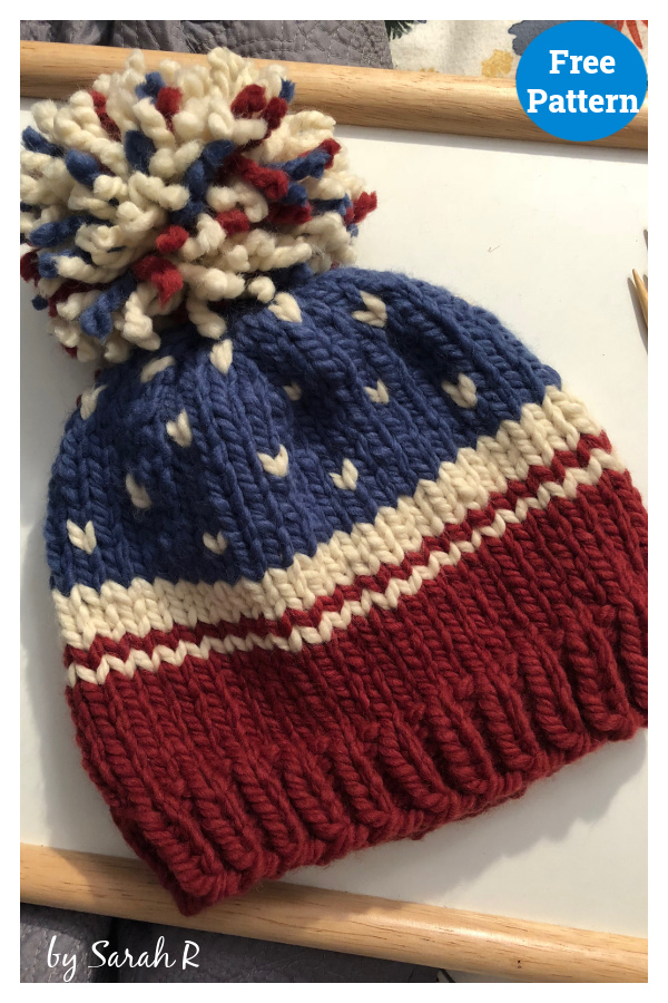American Flag Hat Free Knitting Pattern