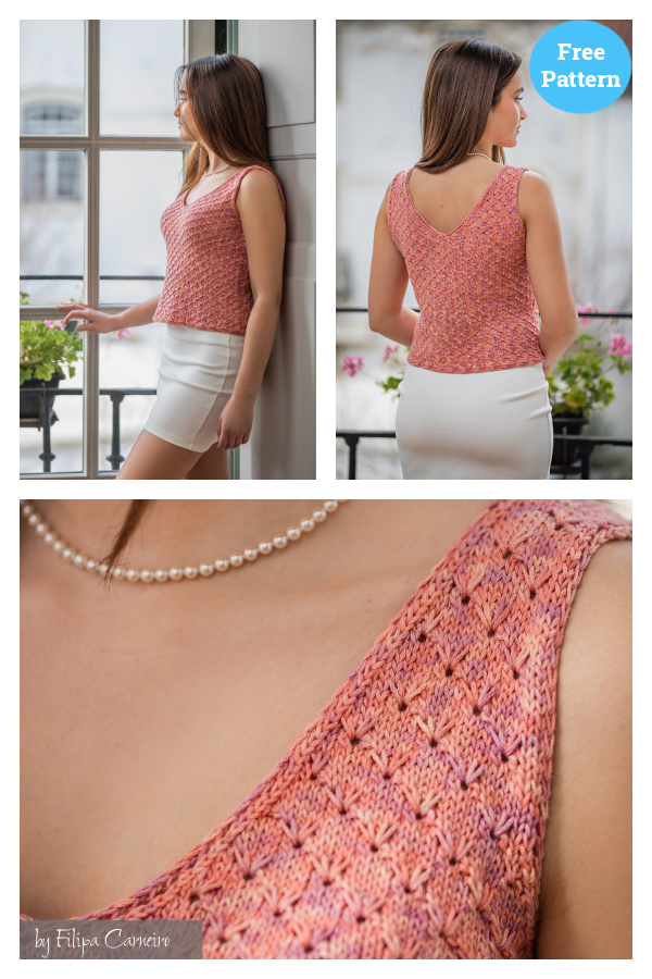 Beija Flor Sleeveless Top Free Knitting Pattern 