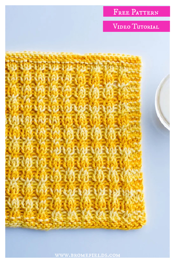 Faux Cable Dishcloth Free Knitting Pattern and Video Tutorial 