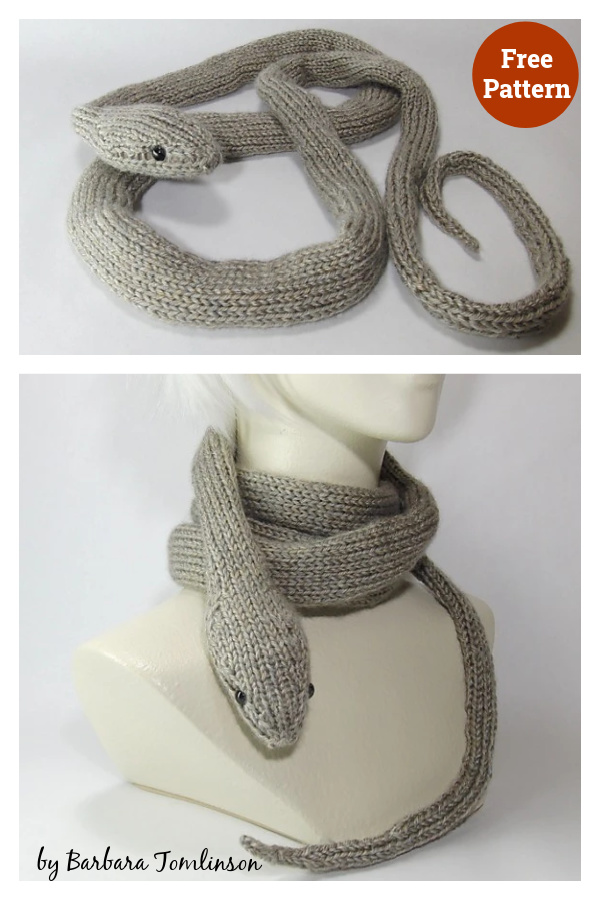 Oak Snake Free Knitting Pattern