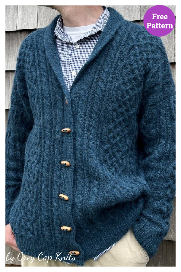 Snowshoe Men’s Cardigan Free Knitting Pattern