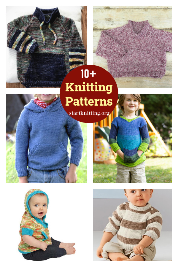 10+ Kangaroo Pocket Kids Sweater Knitting Patterns 