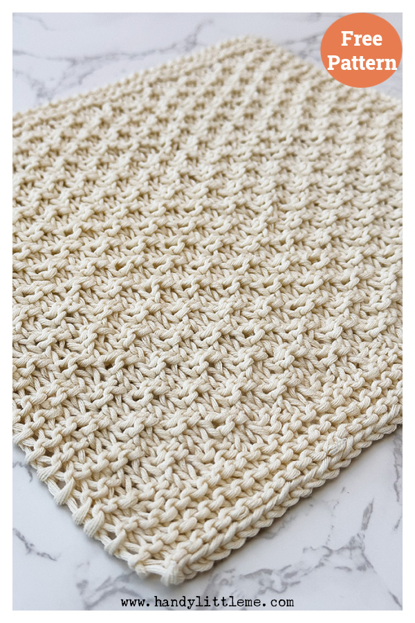 Double Moss Dishcloth Free Knitting Pattern 