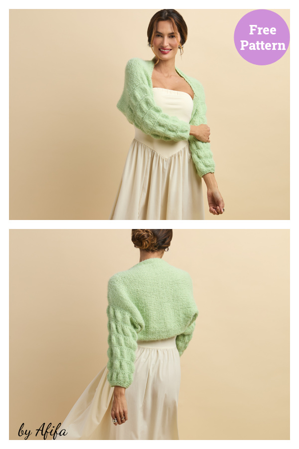 Bubble Sleeve Shrug Free Knitting Pattern