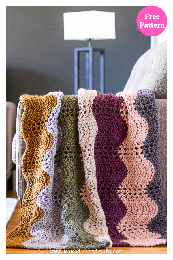 Fall Horizons Throw Blanket Free Knitting Pattern