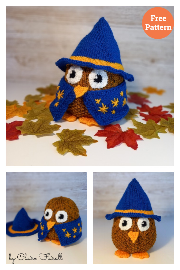 Wizard Owl Free Knitting Pattern