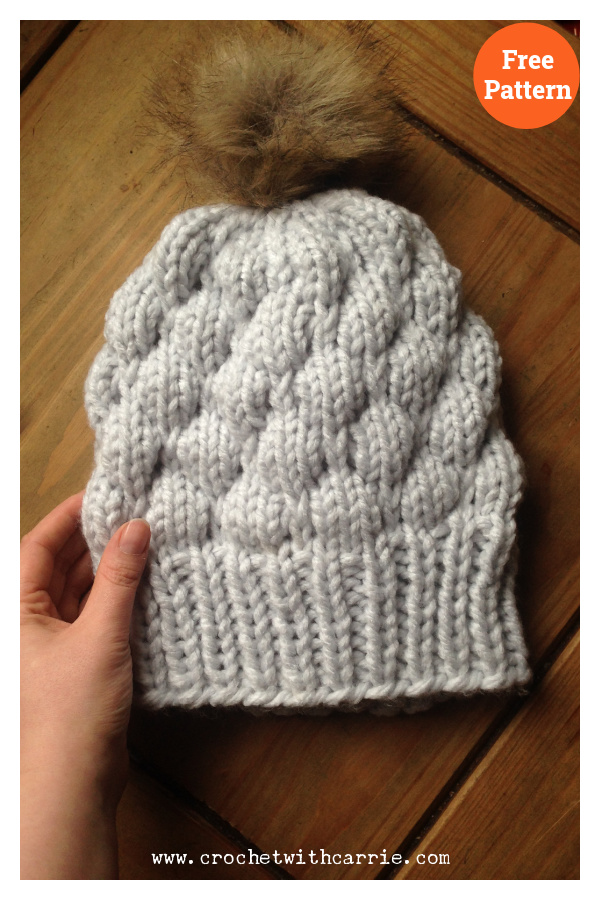 Bubble Beanie Free Knitting Pattern