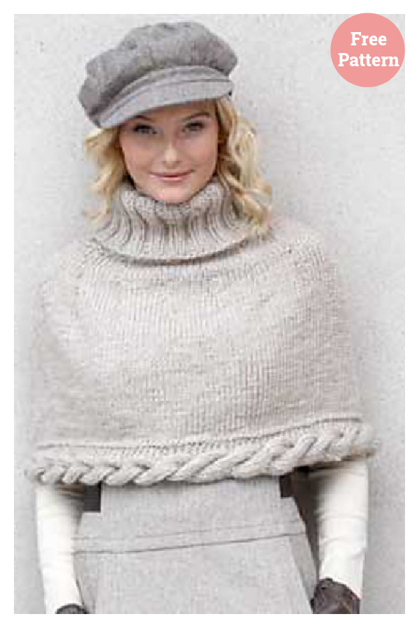 Cable Capelet Free Knitting Pattern