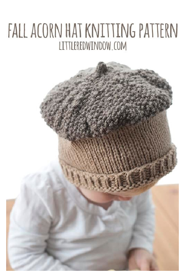 Fall Acorn Hat Knitting Pattern