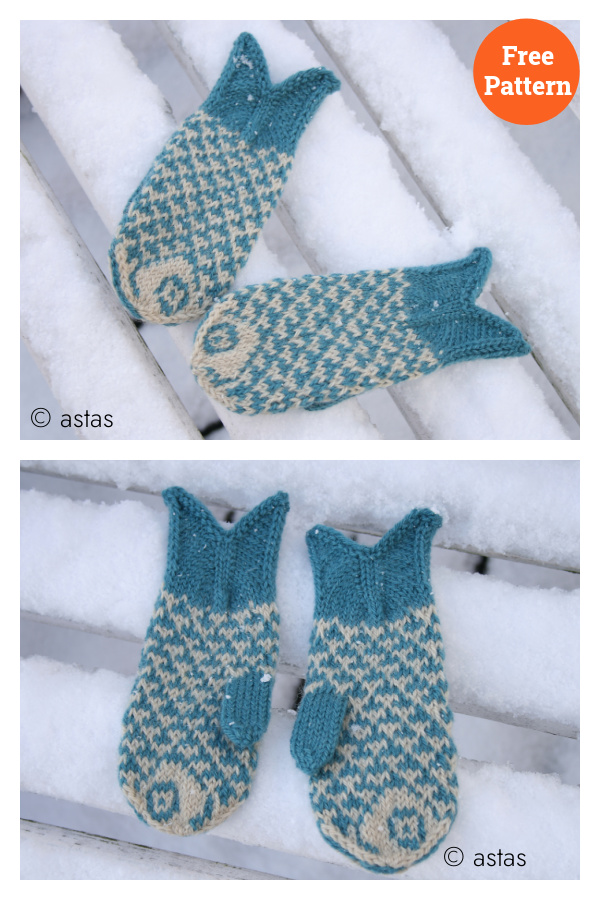 Goldfish Mittens Free Knitting Pattern