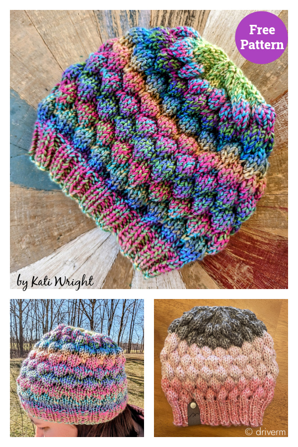 Mermaid Bubbles Hat Free Knitting Pattern