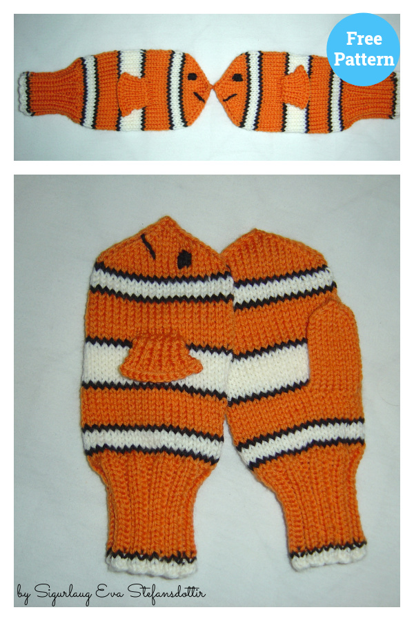 Nemo Mittens Free Knitting Pattern