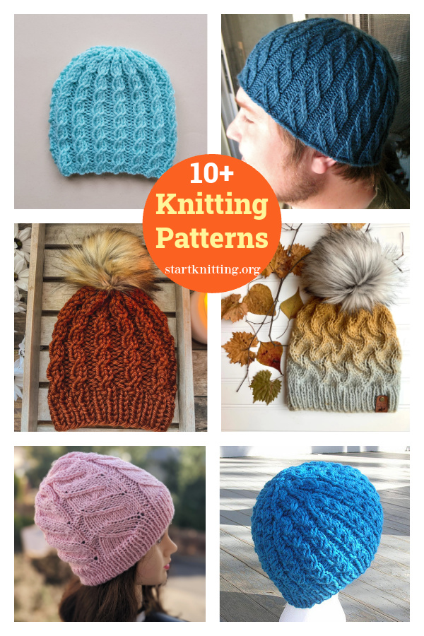 10+ Faux Cable Hat Knitting Patterns