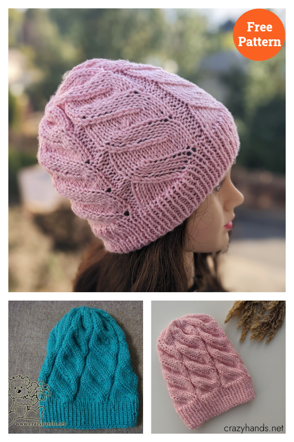 Azure Faux Cable Hat Free Knitting Pattern