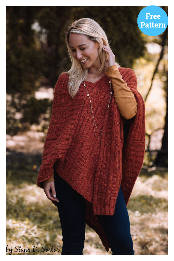 Harvest Poncho Free Knitting Pattern