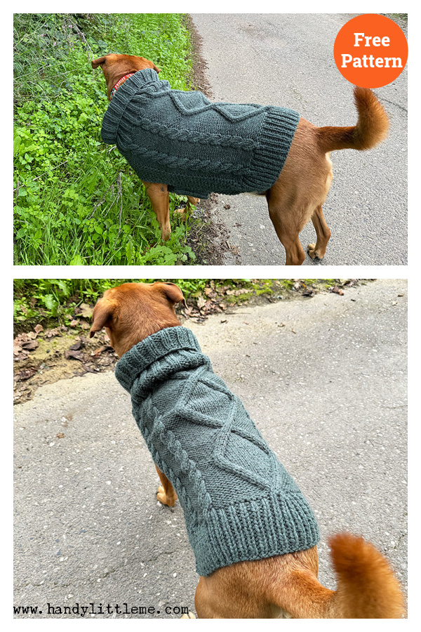 Aran Dog Sweater Free Knitting Pattern