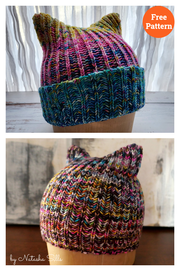 Brioche Cat Hat Free Knitting Pattern